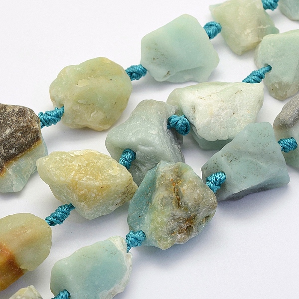 

PandaHall Natural Flower Amazonite Beads Strands, Nuggets, 17~30.5x11~26x11~26mm, Hole: 2mm, about 16~19pcs/strand, 15.7 inch(40cm) Flower...