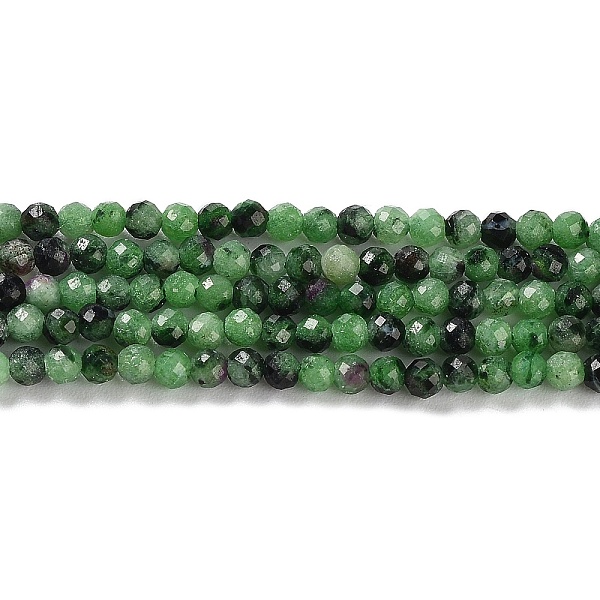 

PandaHall Natural Ruby in Zoisite Beads Strands, Faceted, Round, Round, 2mm, about 182pcs/strand, 15.5 inch(39.37cm) Ruby in Zoisite Round