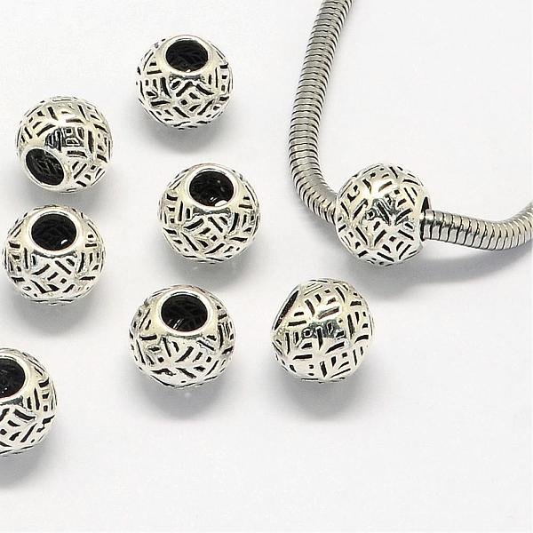 

PandaHall Alloy European Beads, Large Hole Beads, Rondelle, Antique Silver, 11x9mm, Hole: 4.5mm Alloy Rondelle