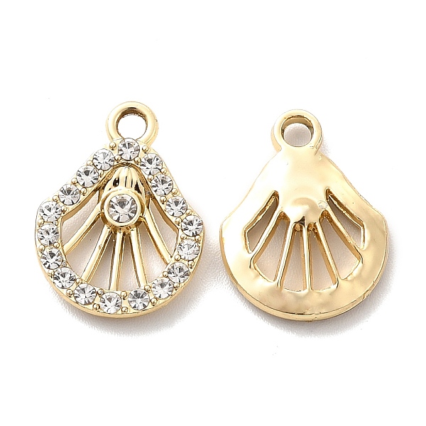 

PandaHall UV Plating Alloy Pendants, with Crystal Rhinestone, Shell Shape Charms, Golden, 17.5x13x3.5mm, Hole: 2mm Alloy+Rhinestone Shell..., Clear