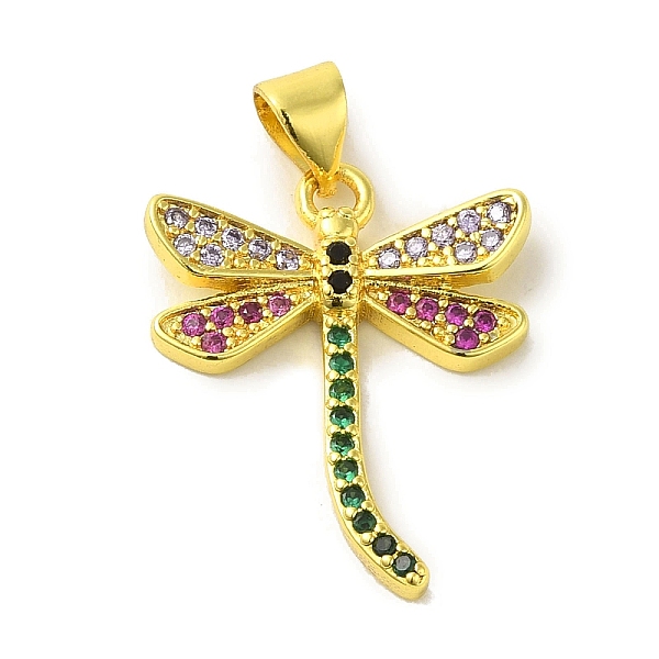 

PandaHall Brass Micro Pave Cubic Zirconia Pendants, Real 18K Gold Plated Dragonfly Charms, Colorful, 21x18.5x3.5mm, Hole: 5x3.5mm...