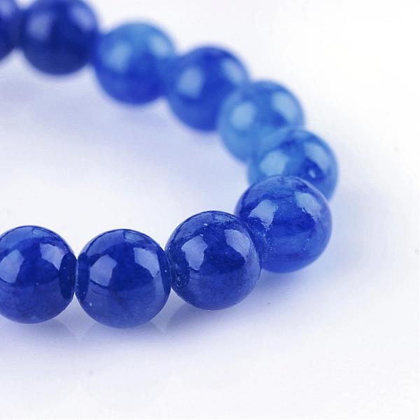 Chapelets de perles de pierres en jade jaune teinte