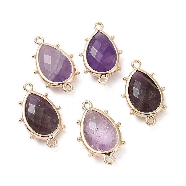 

PandaHall Natural Amethyst Connector Charms, with Golden Plated Brass Edge Loops, Faceted, Teardrop, 24x14.5x5mm, Hole: 1.2mm & 1.4mm...