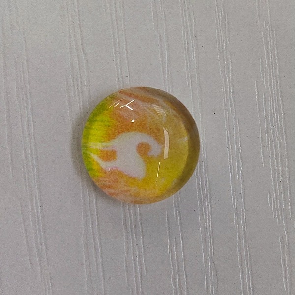 

PandaHall Glass Cabochons, Flat Round with Deer Pattern, Yellow, 12x4mm, 117pcs/bag Glass Flat Round Yellow