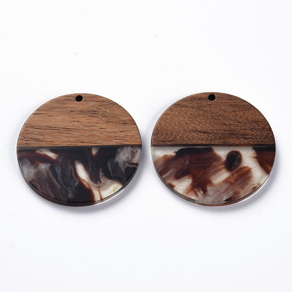 Transparent Resin & Walnut Wood Pendants
