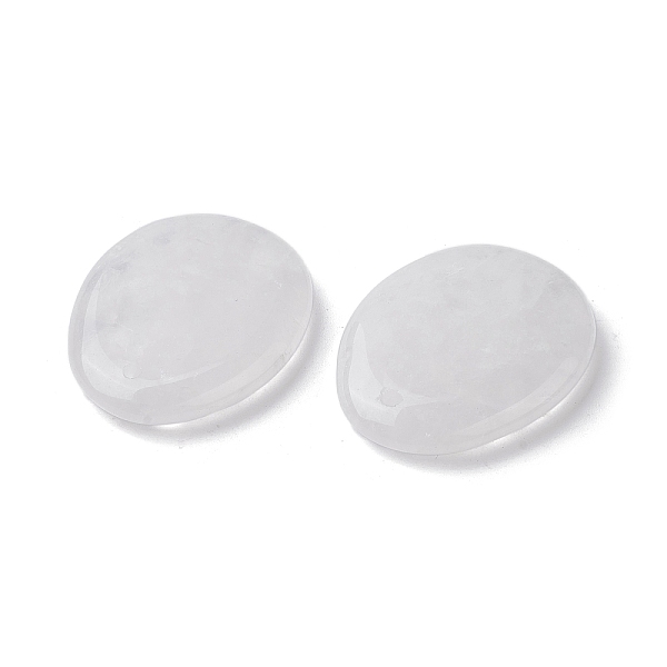 

PandaHall Natural Quartz Crystal Pendants, Rock Crystal Oval Charms, 40~41x32~33x6mm, Hole: 2.3~3mm Quartz Crystal Oval