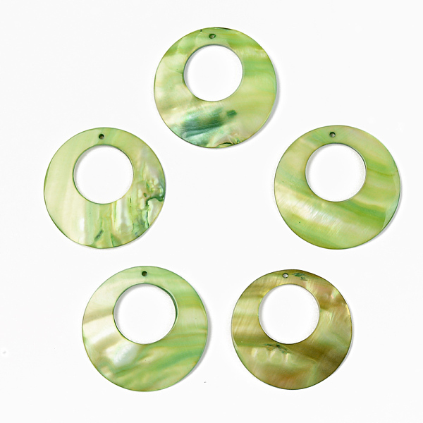 

PandaHall Natural Freshwater Shell Pendants, Flat Round, Dyed, Light Green, 44~45x3~4mm, Hole: 1.6mm Freshwater Shell Flat Round Green