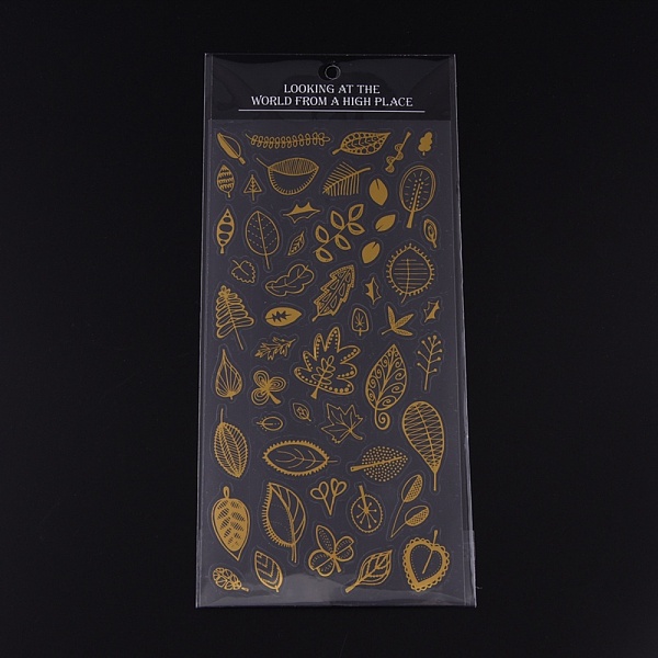 

PandaHall Waterproof Hot Stamping Stickers, DIY Gift Hand Account Photo Frame Album Decoration Sticker, Leaf Pattern, 23x10.5x0.04cm Plastic..., Gold