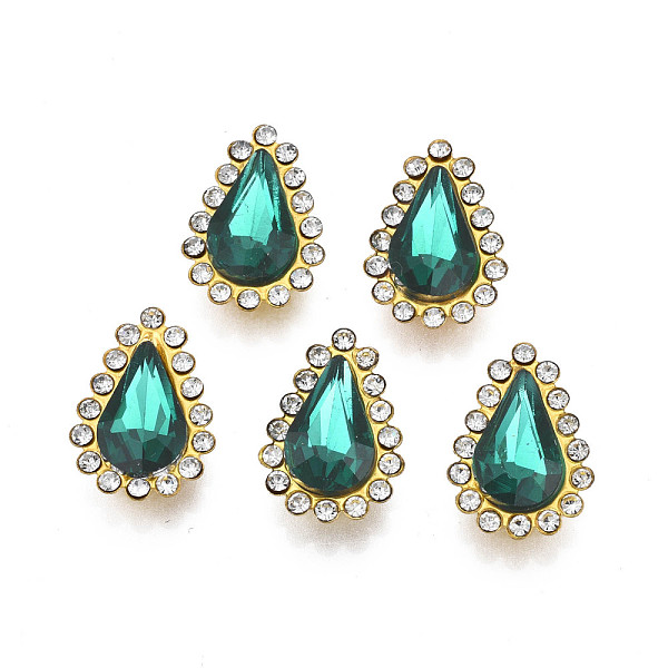 

PandaHall Sew on Rhinestone, Transparent Glass Rhinestone, with Iron Prong Settings, Faceted, Teardrop, Blue Zircon, 18x13x7mm, Hole: 1.5mm...