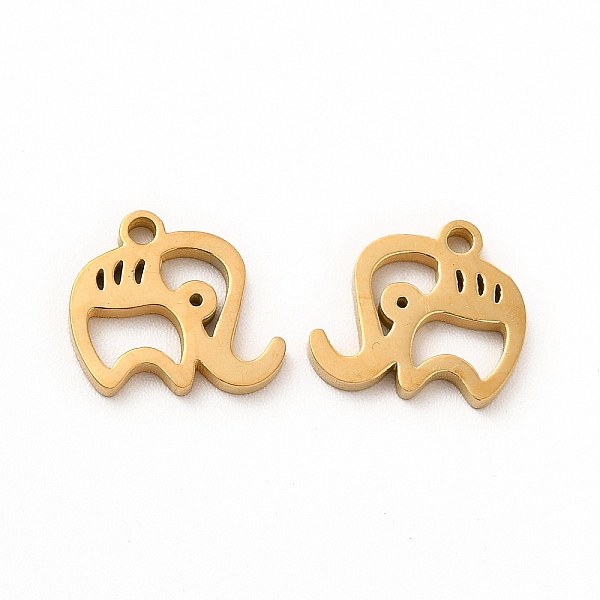 

PandaHall Ion Plating(IP) 304 Stainless Steel Charms, Elephant, Golden, 10.5x10.5x1.4mm, Hole: 1.4mm 304 Stainless Steel Elephant