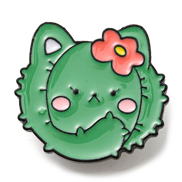 

PandaHall Cat Enamel Pin, Electrophoresis Black Zinc Alloy Brooch for Backpack Clothes, Medium Sea Green, 23x25x2mm Alloy+Enamel Cat Shape