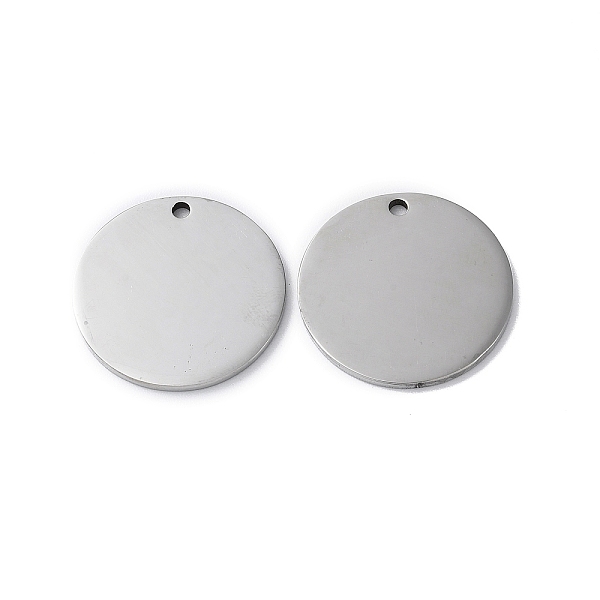 PandaHall 304 Stainless Steel Pendants, Stamping Blank Tag, Flat Round Charm, Stainless Steel Color, 22x1.3mm, Hole: 1.6mm 304 Stainless...
