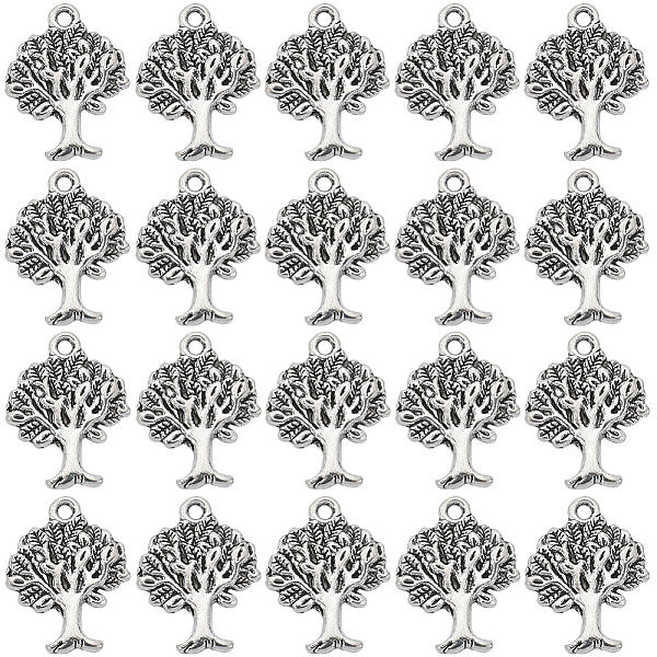 

PandaHall SUNNYCLUE 100Pcs Tibetan Style Alloy Pendant, Lead Free and Cadmium Free, Tree of Life, Antique Silver, 22x17x2mm, Hole: 2mm Alloy...
