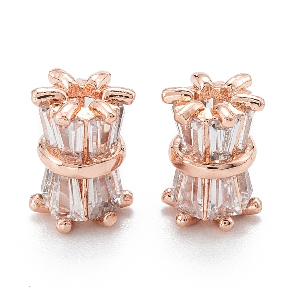 

PandaHall Brass Micro Pave Clear Cubic Zirconia Beads, with Enamel and Jump Ring, Long-Lasting Plated, Waist Drum, Real Rose Gold Plated...