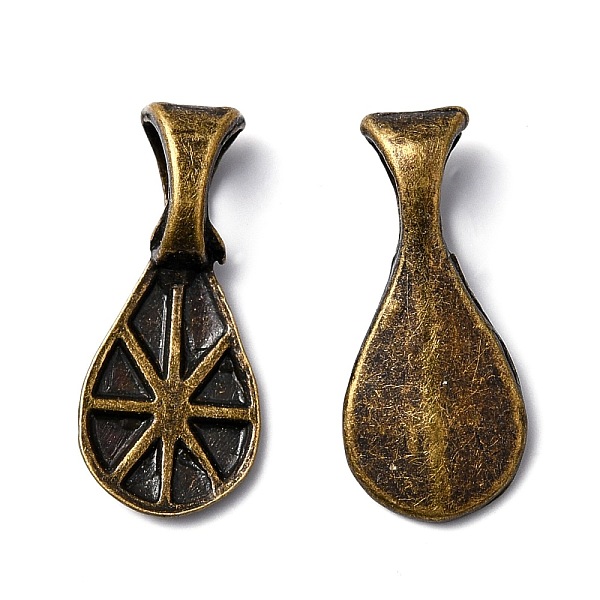 

PandaHall Tibetan Style Glue-on Flat Pad Bails, Cadmium Free & Nickel Free & Lead Free, Antique Bronze, 16x7x4.5mm, Hole: 4.5x3mm Alloy