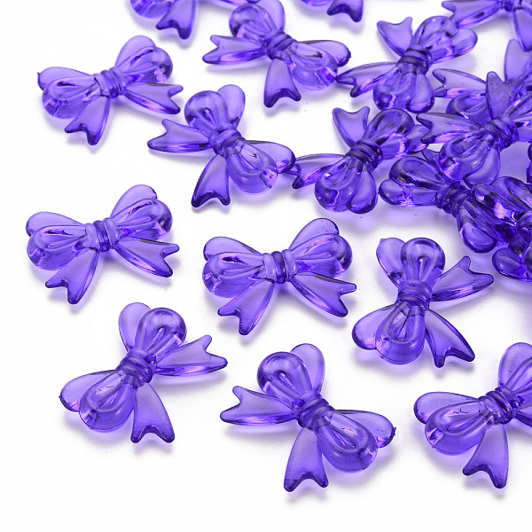 

PandaHall Transparent Acrylic Beads, Bowknot, Medium Purple, 23x29.5x6mm, Hole: 1.6mm, about 293pcs/500g Acrylic Bowknot