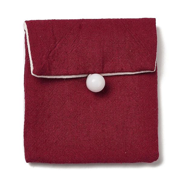 

PandaHall Burlap Packing Button Pouches Bags, for Jewelry Packaging, Rectangle, Dark Red, 9.3x8.5x0.8~1.45cm Burlap Rectangle