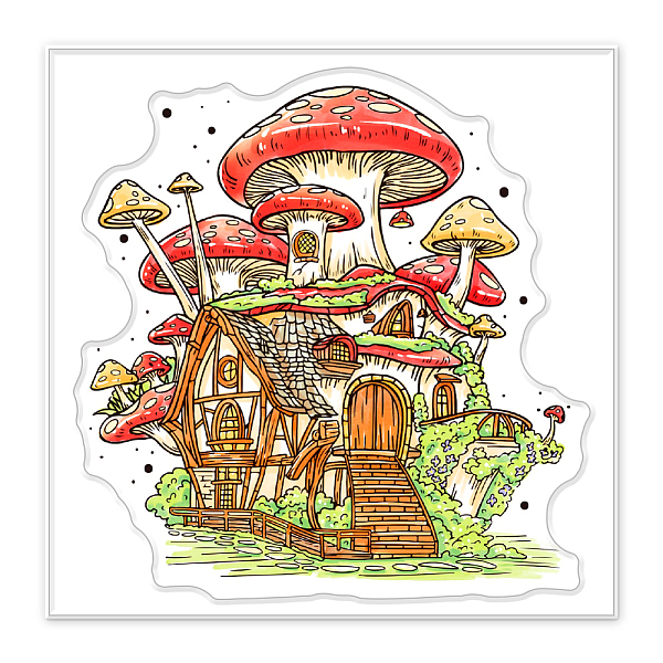

PandaHall PVC Sakura Stamp, for DIY Scrapbooking, Mushroom, 100x100mm Plastic Mushroom