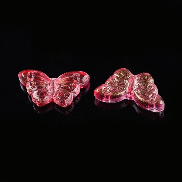 

PandaHall Electroplate Transparent Glass Beads, with Glitter Powder, Butterfly, Red, 14.5x8x3.5mm, Hole: 0.8mm Glass Butterfly Red