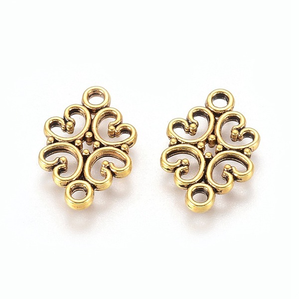 

PandaHall Tibetan Style Links connectors, Zinc Alloy, Flower, Antique Golden, Cadmium Free & Nickel Free & Lead Free, 18x13x1mm, hole: 2mm...