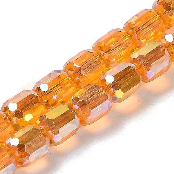 

PandaHall Electroplate Glass Beads Strands, Faceted, Column, Sandy Brown, 6x6.5mm, Hole: 1mm, about 72pcs/strand, 20.87''(53cm) Glass Column