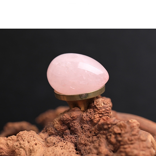 Natural Rose Quartz Egg Figurines Statues For Home Office Desktop Decoration