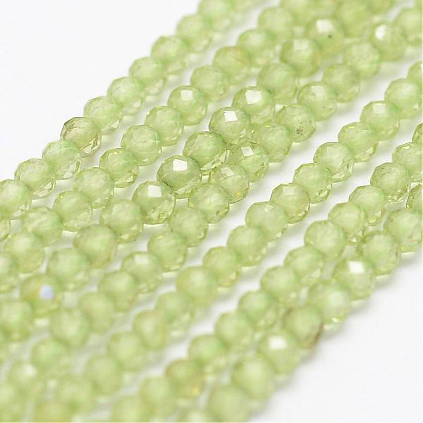 

PandaHall Natural Olive Quartz Beads Strands, Faceted, Round, 2mm, Hole: 0.5mm, about 175pcs/strand, 14.9 inch(38cm) Olive Quartz Round