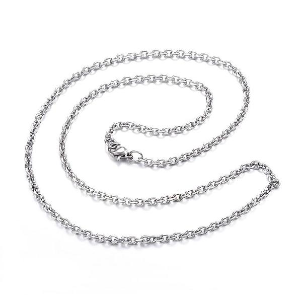 

PandaHall 304 Stainless Steel Necklaces, Cable Chain Necklaces, Faceted, Stainless Steel Color, 19.69 inch(50cm) 304 Stainless Steel