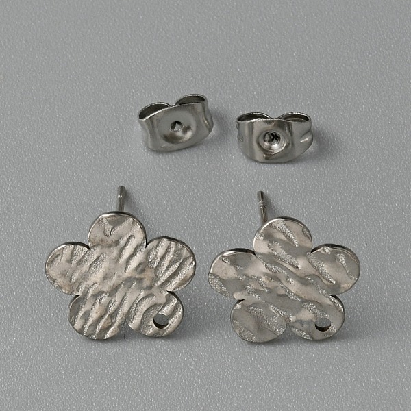 

PandaHall 304 Stainless Steel Textured Geometry Stud Earrings Findings with Hole, Flower, 12x12mm, Hole: 1mm, Pin: 0.6mm 304 Stainless Steel...