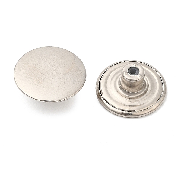 

PandaHall Alloy Button Pins for Jeans, Nautical Buttons, Garment Accessories, Round, Platinum, 20mm Alloy Round