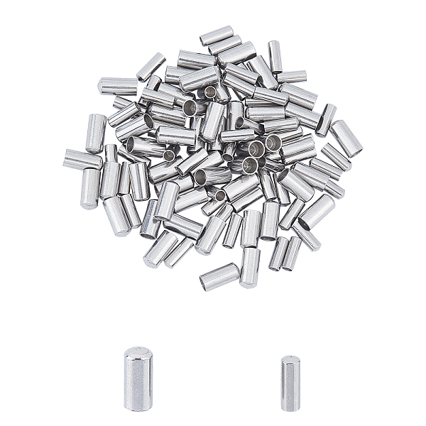 

PandaHall UNICRAFTALE 100pcs 2 Sizes Column Cord Ends Stainless Steel End Caps 2mm/3mm Column Leather Cord Ends Cord Terminators End Caps...