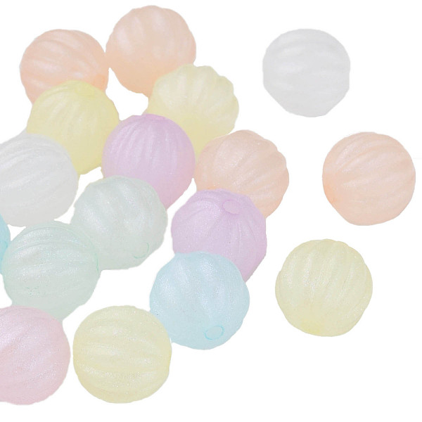 

PandaHall Acrylic Beads, Glitter Beads, Round, Mixed Color, 11mm, Hole: 2mm, about 680pcs/500g Acrylic Round Multicolor