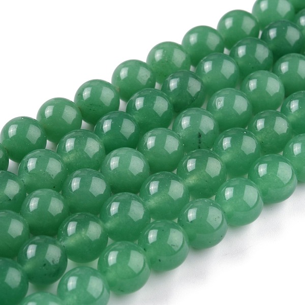 

PandaHall Natural White Jade Beads, Round, Dyed, Sea Green, 10mm, Hole: 1.2mm, about 38pcs/strand, 14.96''(38cm) White Jade Round