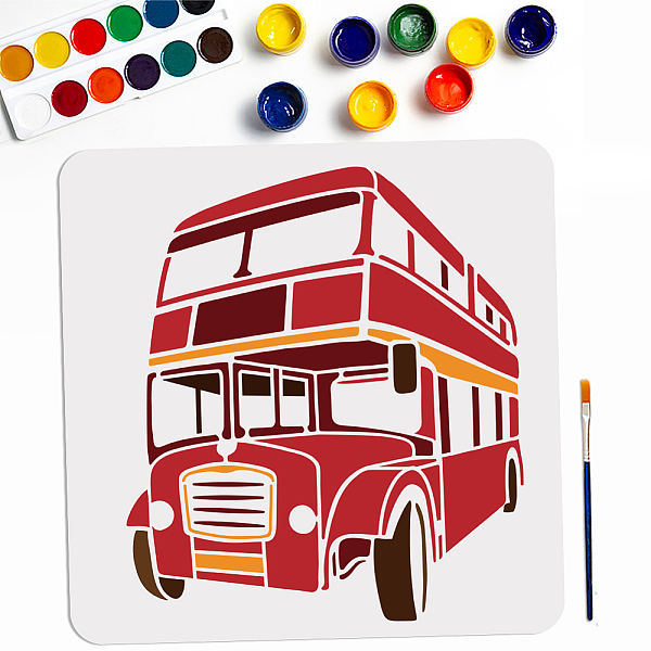 

PandaHall MAYJOYDIY US 1Pc PET Hollow Out Drawing Painting Stencils, with 1Pc Art Paint Brushes, for DIY Scrapbook, Photo Album, Bus...