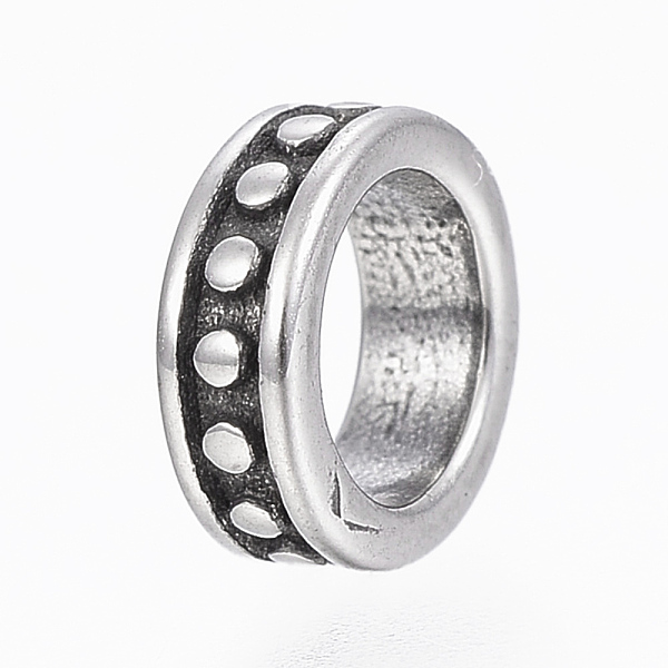 

PandaHall 304 Stainless Steel Beads, Rings, Antique Silver, 8x3mm, Hole: 6mm 304 Stainless Steel Ring