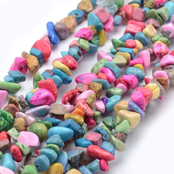 

PandaHall Synthetic Turquoise Beads Strands, Dyed, Chip, 5~8mm, Hole: 1mm, about 33 inch(84cm) Synthetic Turquoise Chip