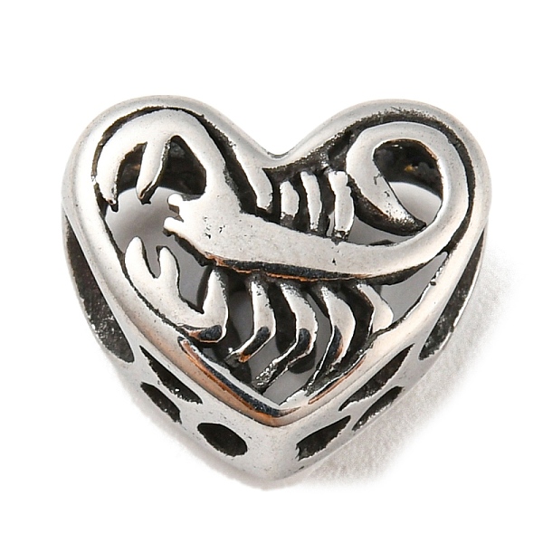 

PandaHall 316 Surgical Stainless Steel Hollow Out Beads, Heart with Twelve Constellations, Scoroio , Scorpio, 10x12x6.5mm, Hole: 4mm 316...