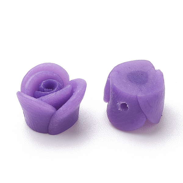 

PandaHall Handmade Polymer Clay Flower Beads, Medium Purple, 7~8x6~8mm, Hole: 1mm Polymer Clay Flower