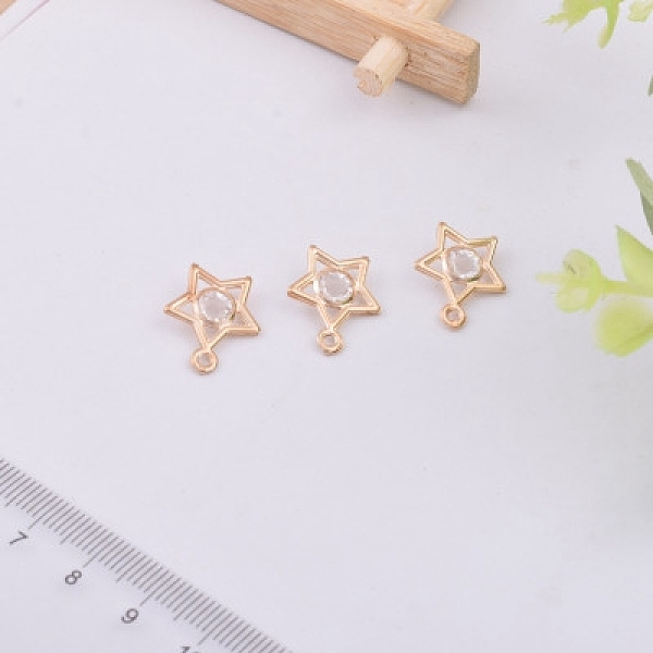 

PandaHall Alloy Rhinestone Pendants, Star, Crystal, Light Gold, 18x14mm Alloy+Rhinestone Star Clear