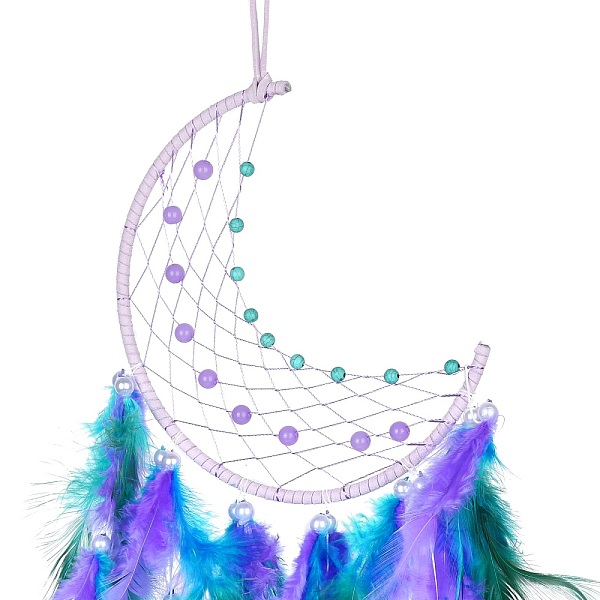 Iron Woven Web/Net With Feather Pendant Decorations