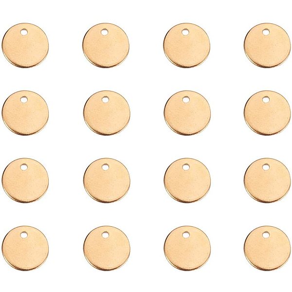 

PandaHall 50 pcs 10mm 304 Stainless Steel Flat Round Blank Stamping Tag Pendants Charms Diameter for Jewelry Making Gloden 304 Stainless...