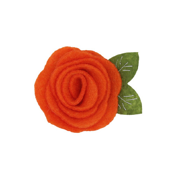 

PandaHall Wool Felt Cabochons, Rose, Orange Red, 50x40mm Wool Flower
