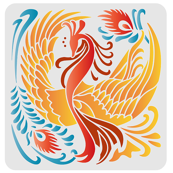 

PandaHall FINGERINSPIRE Phoenix Stencil for Painting 30x30cm Reusable Phoenix Bird Stencil Firebird Drawing Template Firebird Airbrush..., White