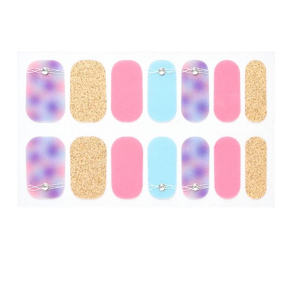 

PandaHall Nail Art Full Cover Nail Stickers, Tartan Daisy Pineapple Self-Adhesive Glitter Powder Gel Nail Art Decals, for Nail Tips...