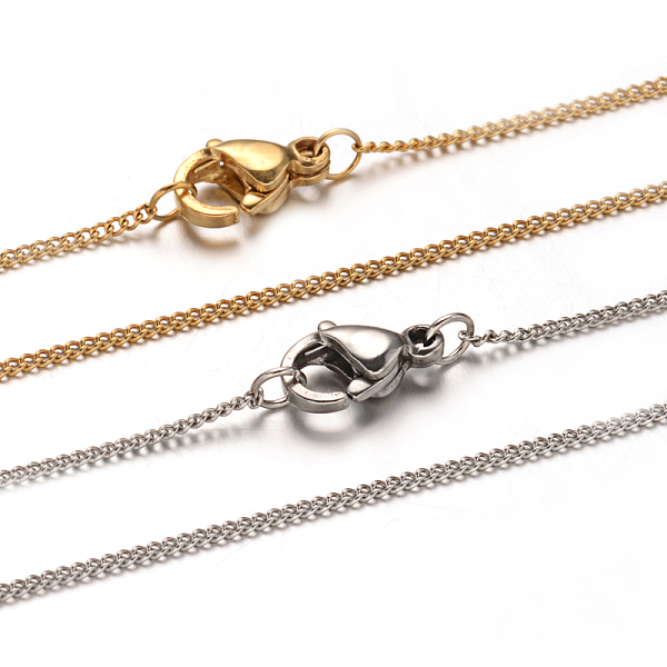 

PandaHall 304 Stainless Steel Twisted Chain Necklaces, with Lobster Claw Clasps, Mixed Color, 17.7 inch(45cm), 1mm 304 Stainless Steel