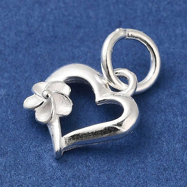 925 Herz Aus Sterlingsilber Mit Blumenanhängern