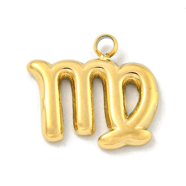

PandaHall Real 18K Gold Plated Vacuum Plating 304 Stainless Steel Pendants, Twelve Constellations Charms, Virgo, 9x10x1mm, Hole: 1.2mm 304...