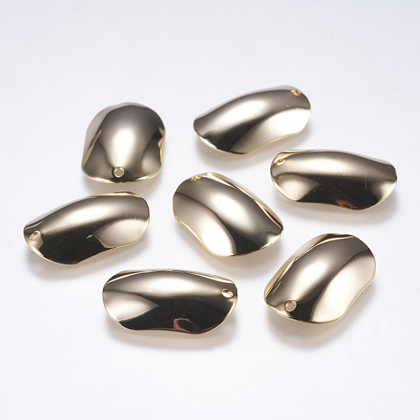 

PandaHall Brass Pendants, Oval, Real 18K Gold Plated, 24x15.5x3mm, Hole: 1.5mm Brass Oval
