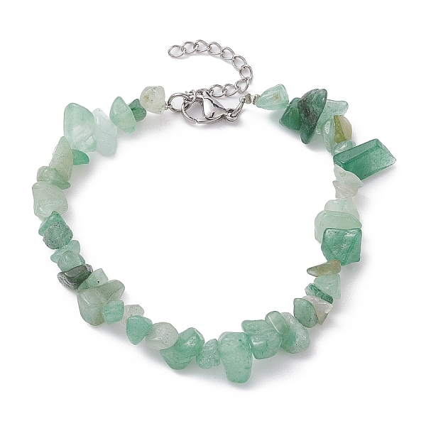 

PandaHall Natural Green Aventurine Chips Beaded Bracelet, with 304 Stainless Steel Clasps, 7-1/4 inch(18.5cm) Green Aventurine