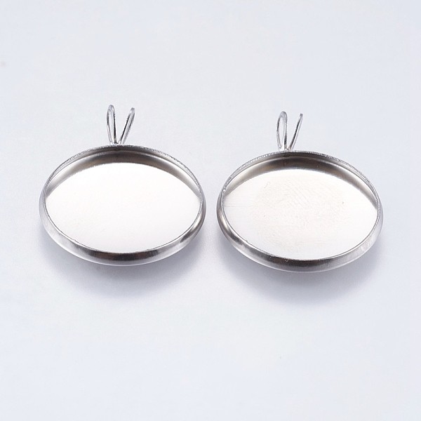 

PandaHall 304 Stainless Steel Pendant Cabochon Settings, Plain Edge Bezel Cups, Flat Round, Stainless Steel Color, Tray: 18mm, 25x20x2mm...